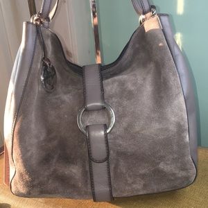 Michael Kors Gray Suede Shoulder Bag